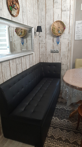 Кухонный диван Гарнет правый серый велюр фото покупателя 3